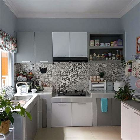 dapur minimalis warna abu abu